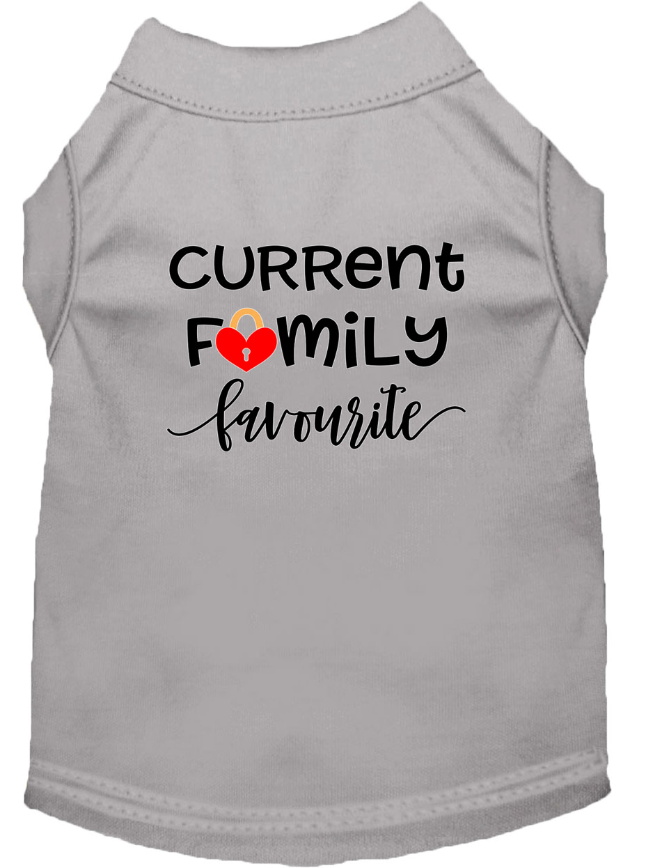 Family Favorite Screen Print Dog Shirt Grey Med